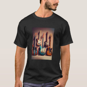 T-shirt Collection de guitares électriques Cool Guitares é