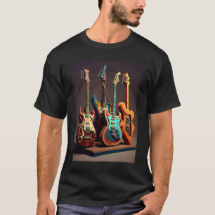 T-shirt Collection de guitares électriques Cool Guitares é