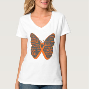 T-shirt Collection de mots de papillon leucémie