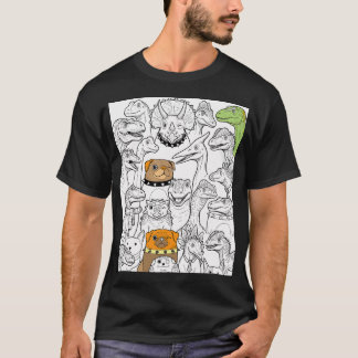 T-shirt Collection de personnages de dinosaures et de tugs