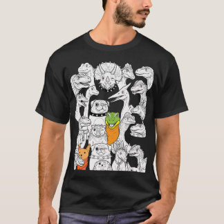 T-shirt Collection de personnages de dinosaures et de tugs