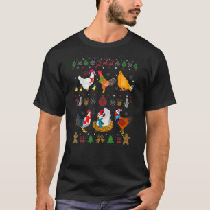 T-shirt Collection de poulet Chandail de Noël Père Noël Po