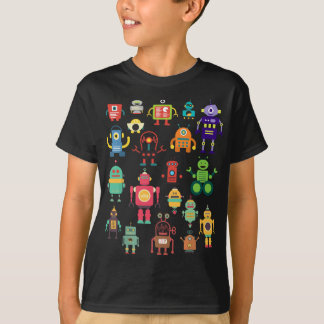 T-shirt Collection de robots colorés Cute Retro