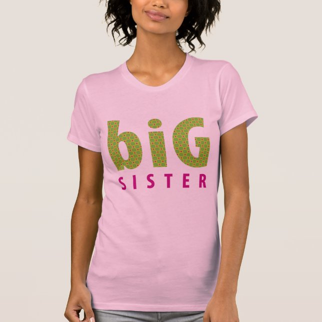 T-shirt COLLECTION DE SOINS - grande soeur {lime} (Devant)