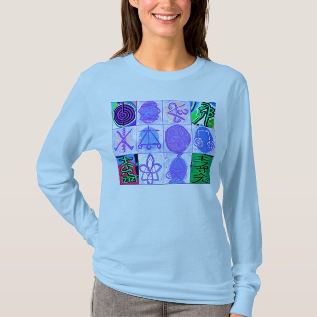 T-shirt Collection de symboles de guérison Reiki Karuna (Devant)