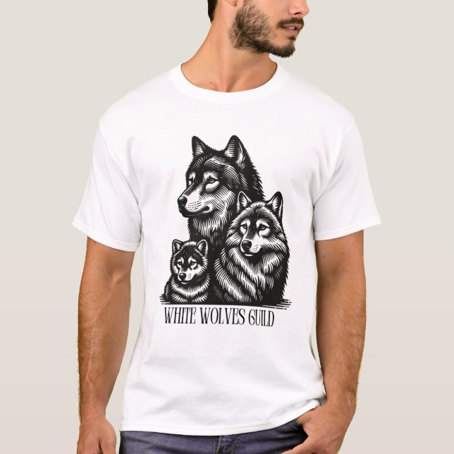 T-shirt Collection de timbres de loups (Devant)