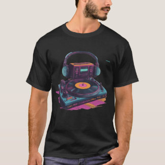 T-shirt Collection de vibes de DJ rétro Neon Groove drôle
