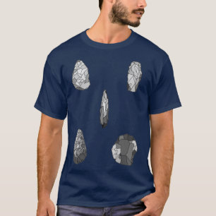 T-shirt Collection d'outils en pierre archéologique en gri