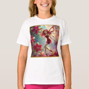 T-shirt Collection Fée de Noël - Cheveux Rouges Rose