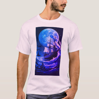 T-shirt Collection mystique des mers lunes : Sirène et nav