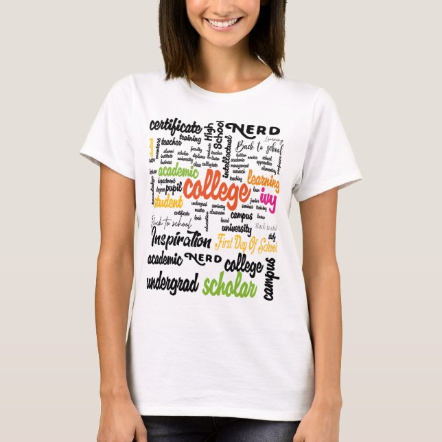 T-shirt College Education Word Cloud patterns (Devant)