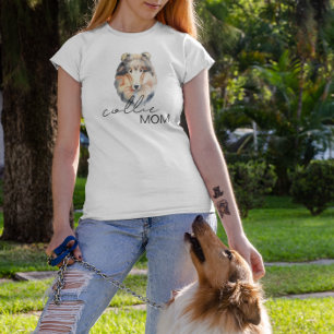 T-shirt Collie Mom Cute Amoureux des chiens d'aquarelle