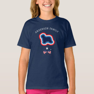 T-shirt Collie rouge blanc et bleu 4 juillet Chien