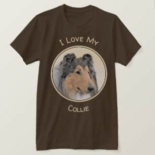 T-shirt Collie (Rough) Peinture - Cute Original Dog Art