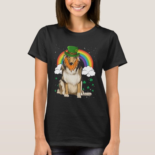 T-shirt Collie St Patricks Day Leprechaun (Devant)