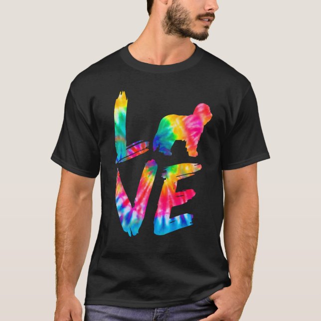 T-shirt Collie Tie Tee Love Chien Pâte Maman Papa (Devant)