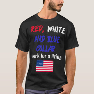T-shirt Collier blanc rouge et bleu