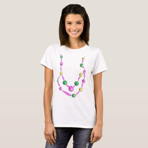 T-shirt Collier de perles de Mardi Gras