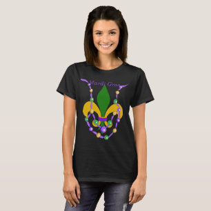 T-shirt Collier de perles Mardi Gras et Fleur de Lis