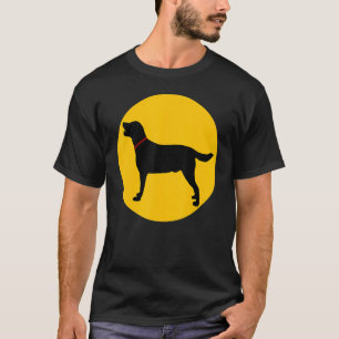 T-shirt Collier rouge du Labrador noir sur l'équipage du L