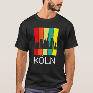 T-shirt Cologne Skyline avec la cathédrale de Cologne Rétr