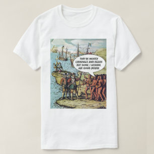 T-shirt Colomb Arrive en Amérique Drôle Anti Trump