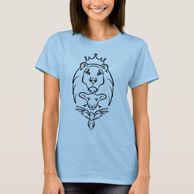 T-shirt colombe d'agneau de lion (Devant)