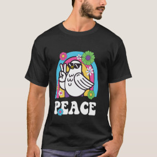 T-shirt Colombe de la paix vintage signe de paix hippie gr