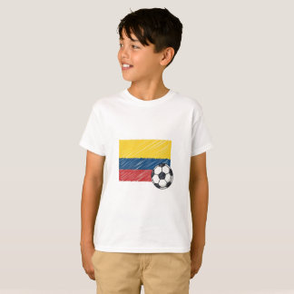 T-shirt Colombia flag and crayon-style soccer ball
