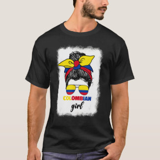 T-shirt Colombiana Colombia Flag Cute Colombian Girl For W