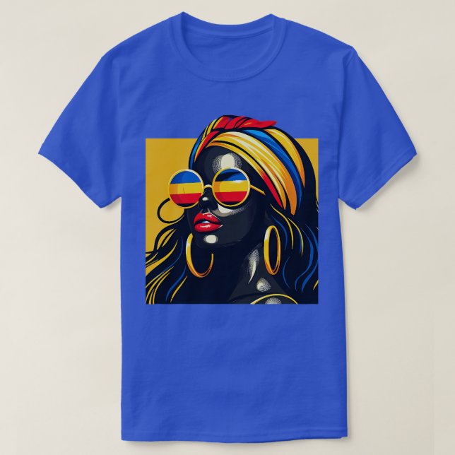 T-shirt Colombianas Souvenirs Femme Drapeau Racines Colomb (Design devant)