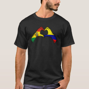 T-shirt Colombie Bolivie Drapeau Colombien Coeur bolivien