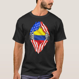 T-shirt Colombie Racines Drapeau Usa Patriotique Colombien