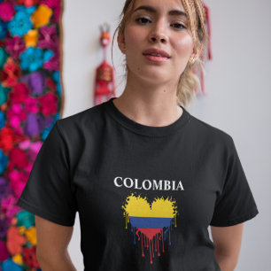 T-shirt Colombie stupéfiant Déchirer le drapeau du coeur