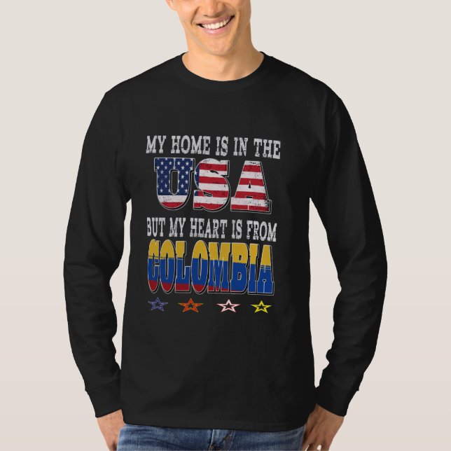 T-shirt Colombien American Patriot Heart vient de Colombie (Devant)