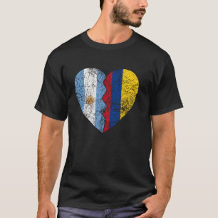 T-shirt Colombien Argentine Drapeau Coeur Argentine Colomb