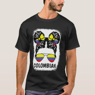 T-shirt Colombienne Fille Hispanique Mois du patrimoine Co