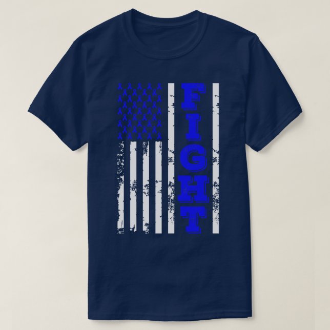 T-shirt Colon Cancer Awareness Flag 4th Of (Design devant)