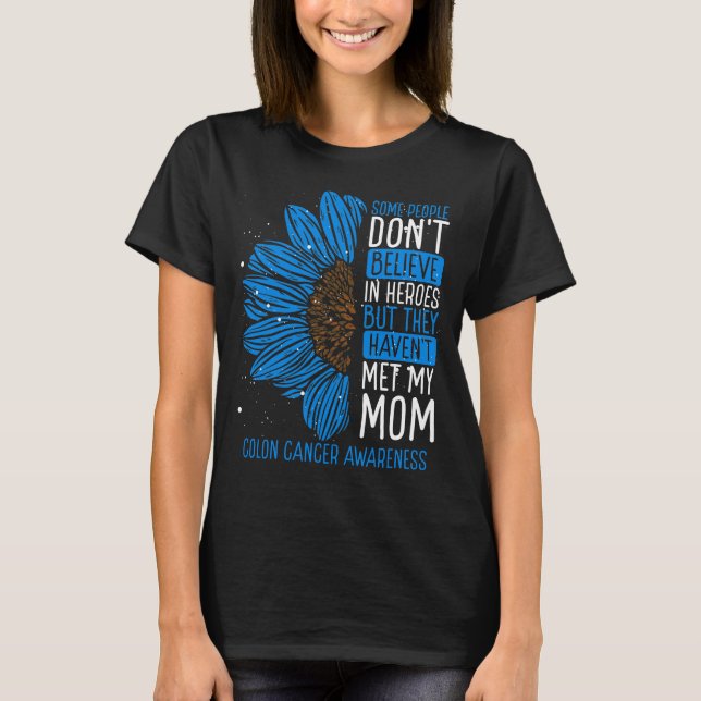 T-shirt Colon Cancer Awareness Ribbon Maman Guerrier (Devant)