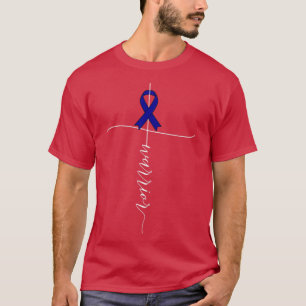 T-shirt Colon Cancer Awareness Warrior Blue Ribbon Gift3