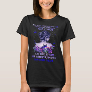 T-shirt colon cancer papillon guerrier je suis la tempête