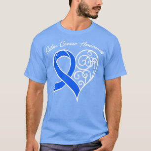 T-shirt Colon Cancer Sensibilisation Coeur Ruban Cadeau Va