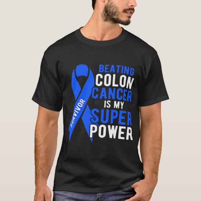T-shirt Colon Cancer Sensibilisation Survivante Hommes Fem (Devant)