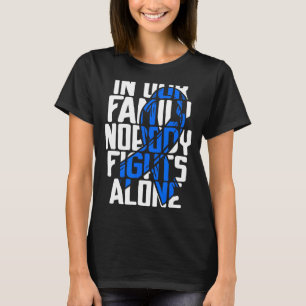T-shirt Colon Cancer Support Famille Bleu Colon Cancer