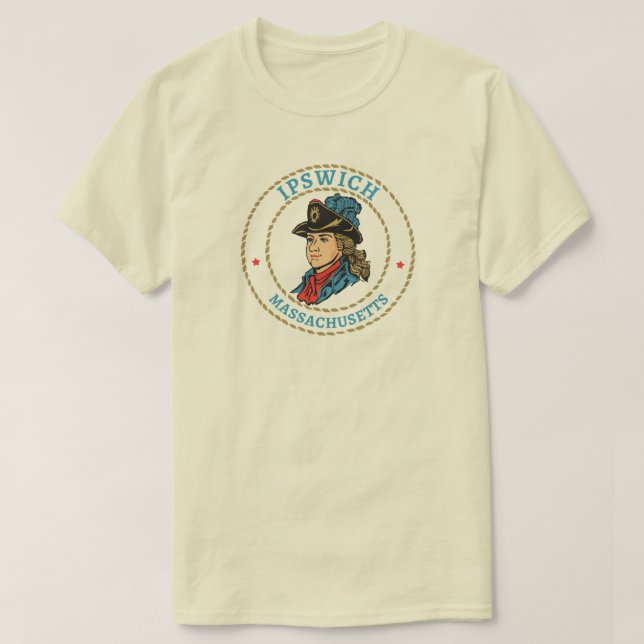 T-shirt Colonial du Massachusetts d'Ipswich (Design devant)