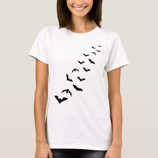 T-shirt Colonie Des Silhouettes De Chauve Noire Volante Ha (Devant)
