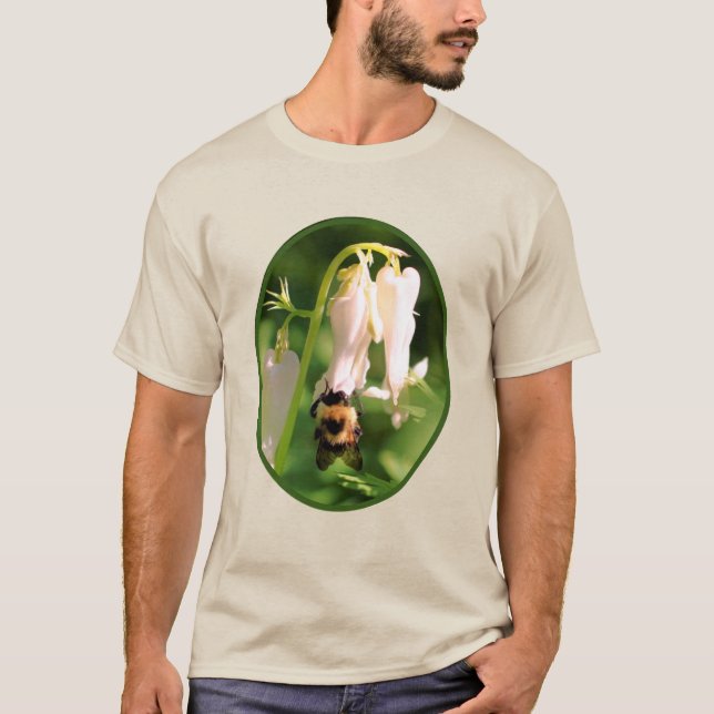 T-shirt Colonne Blanche Fleur Et Abeille Bumble (Devant)