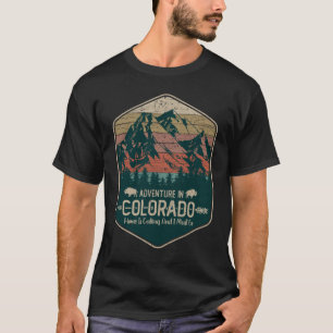 T-shirt Colorado Badge Vintage Camping Pêche Chasse
