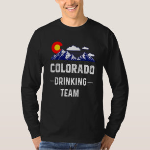 T-shirt Colorado Boire Équipe Denver Carte Drapeau Co Souv