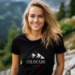 T-shirt Colorado cool USA Monts avec Star Dark Color